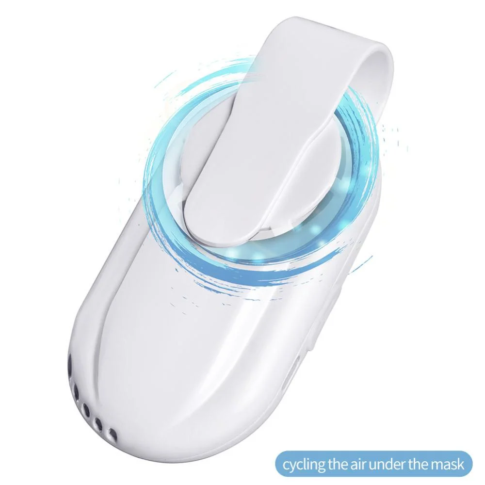 Portable USB Rechargeable Mini Mask Fan Mini Facial Fan Clip-on Mask Ventilation Fan Air Purifier for Outdoor Sports Mask