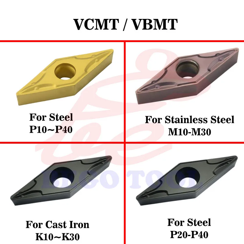 Cnc Carbide Inserts Lathe Turning Tool Cutter VBMT VCMT 160404 160408 Matel Cutting Blade Heads Cutters Bits Tungsten Insert