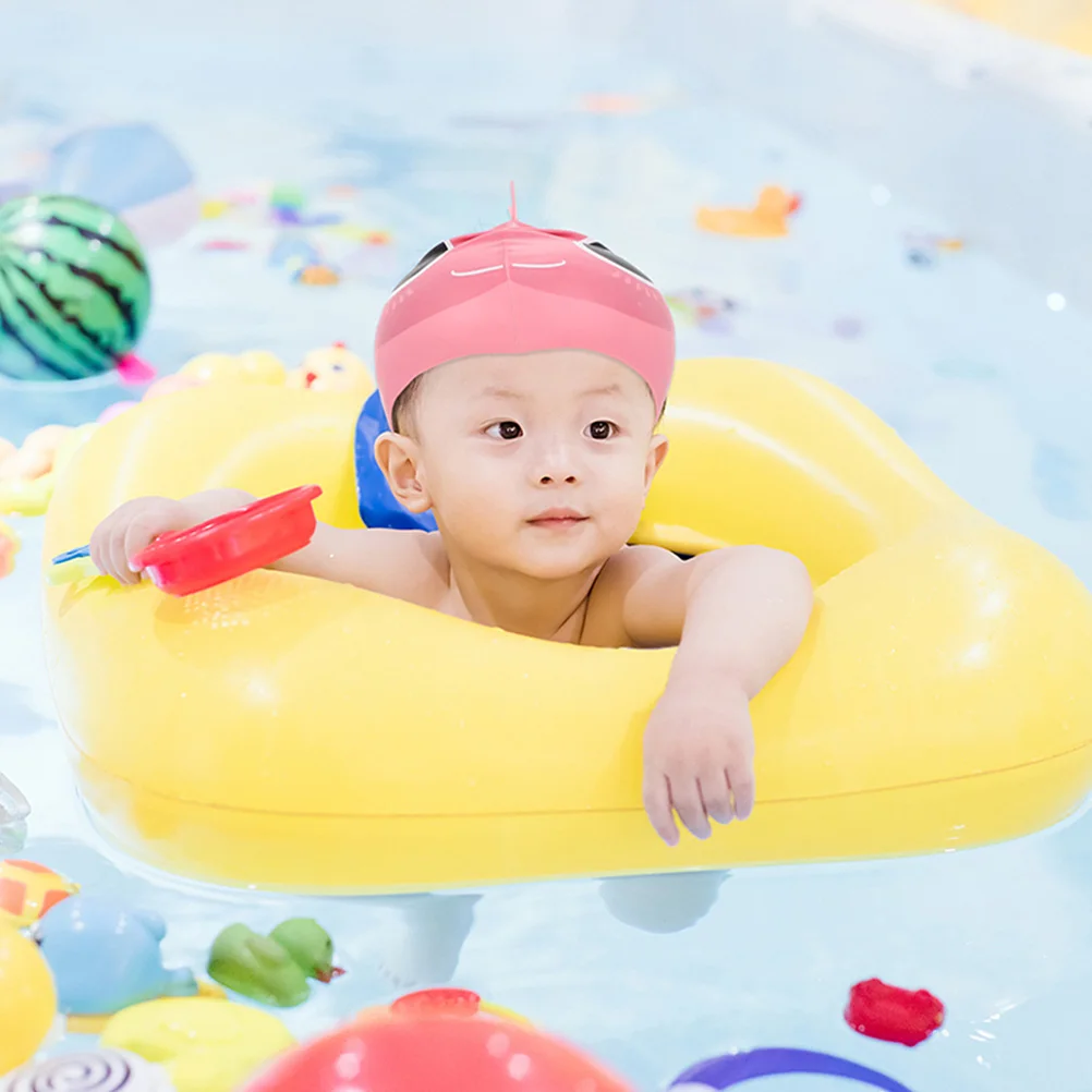 

2 Pcs Children's Swimming Cap Pink Silica Gel Soft Comfortable Waterproof Cartoon Kids Swim Caps Lightweight Breathable Secure