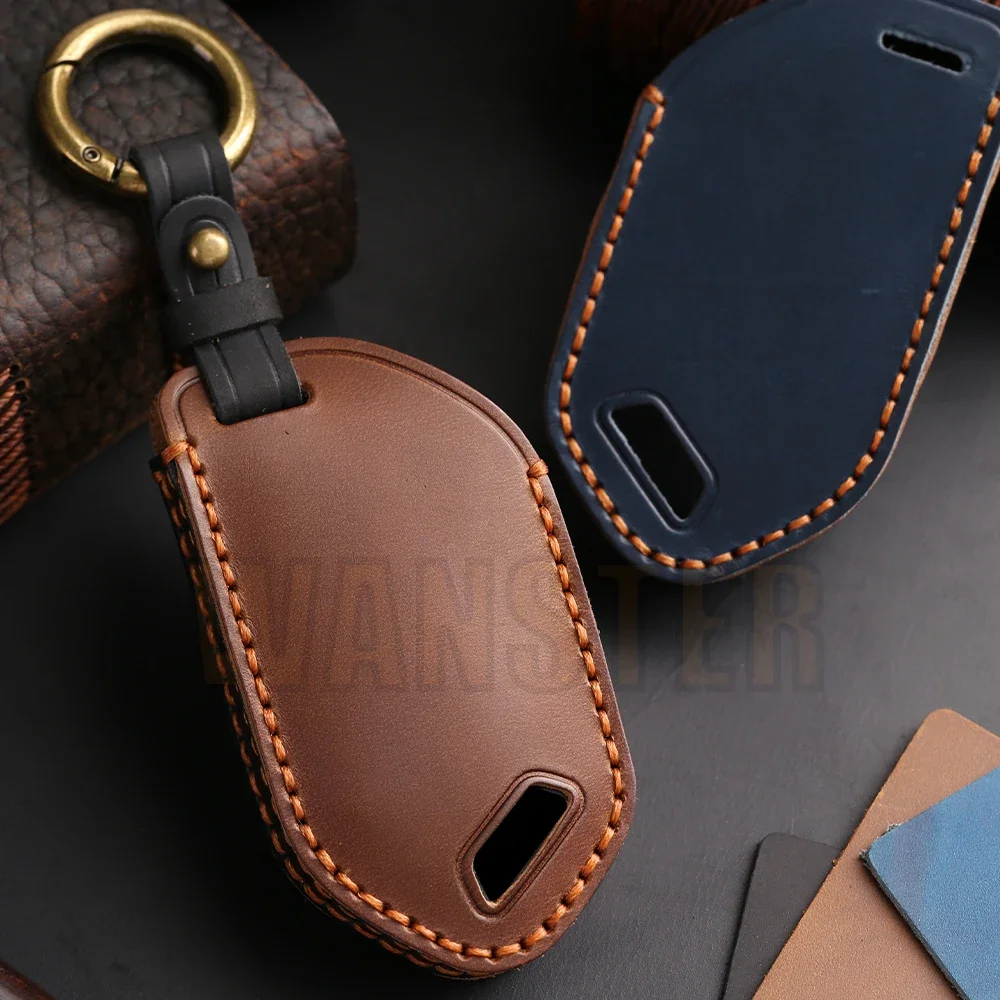 3/4/5/6/7/8/9 Bottons Leather Car Key Fob Case Cover for 2024 Kia Picanto Sorento MQ4 Carnival KA4 Morning K5 Carens Accessories