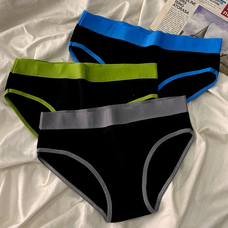 5Pcs/Set Sport Cotton Panties Women Middle Waist Briefs Girls Solid Color Under… - Image 3