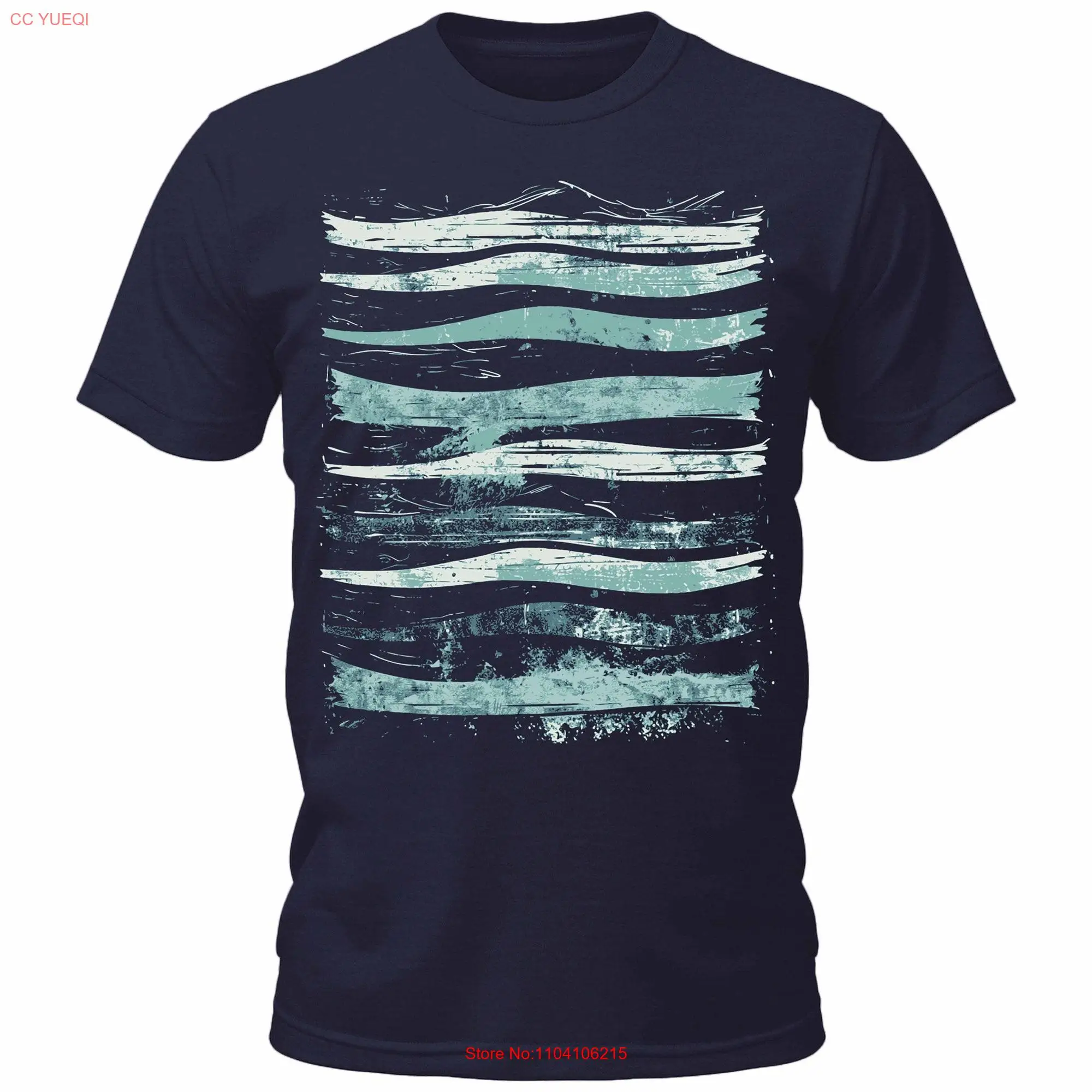 Mens Summer Beach Waves T Shirt Cool Premium Dad s Birthday for Him long or short sleeves