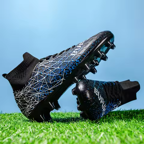 New Men's Football Shoes Anti slip Boots AG/FG Long Nail Shoes Indoor and Outdoor Lawn Football Boots