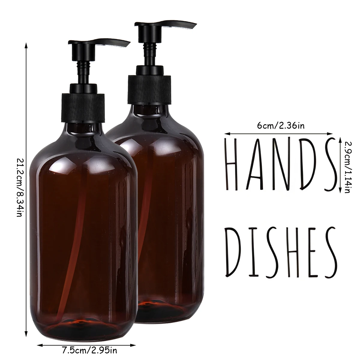 موزع صابون اليد والأطباق، عبوتان بسعة كبيرة، مثالي للحمام والمطبخ، زجاجات سائلة لغسل الأطباق في المطبخ #4