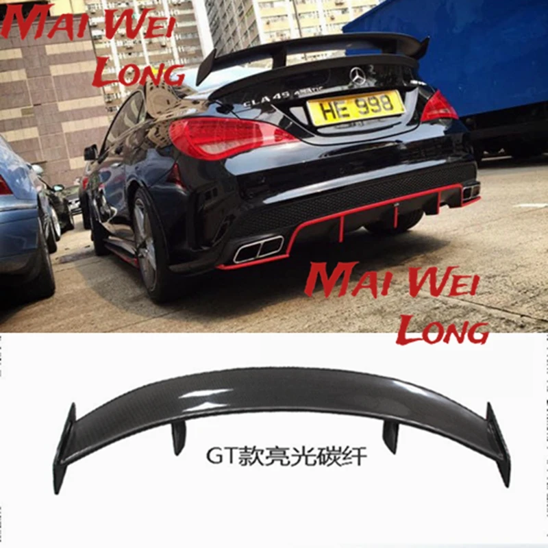 

Gt Spoiler For Mercedes Cla Wing Cla45 W117 C117 Matt Carbon Fiber Rear Trunk Lid Spoiler Cla180 Cla200 Cla250 Cla260 2013 On