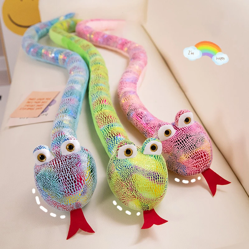 Cartoon Cute Big Eyes Snake Doll Plush Toys Funny Animal Doll Baby Companion Doll Home Decoration Fun Children's Birthday Gift