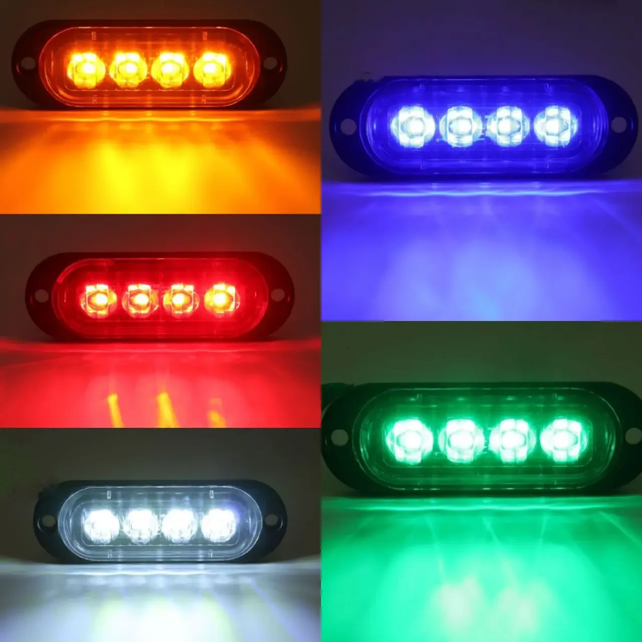 10/4PCS 12-24V Universal 4 LED Side Marker Lights Waterproof Clearance Lamps Indicator Signal Truck Trailer Van Pickup Boat