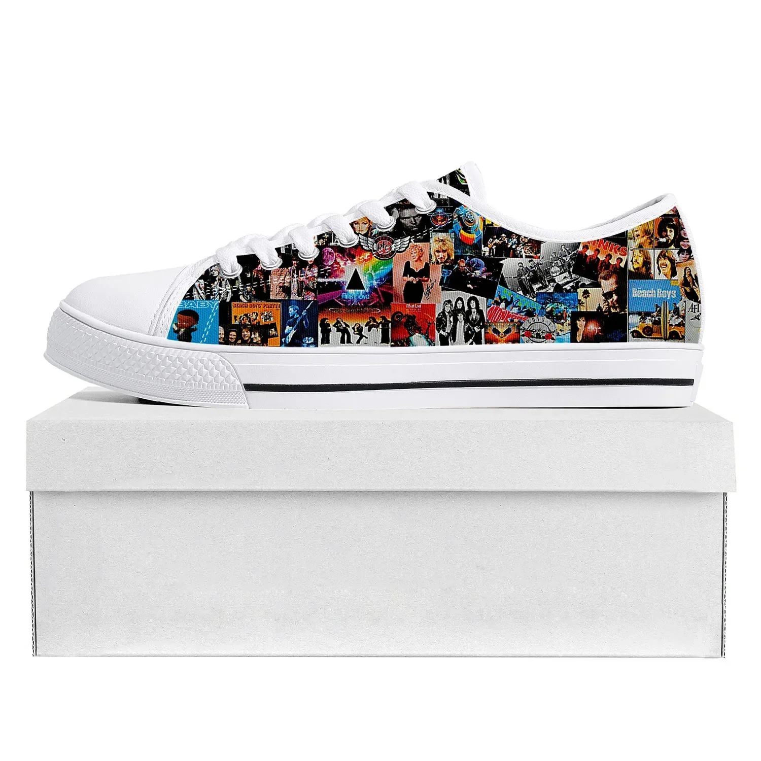 

Rock Band Collage Pop Low Top High Quality Sneakers Mens Womens Teenager Canvas Sneaker Prode Casual Couple Shoes Custom Shoe