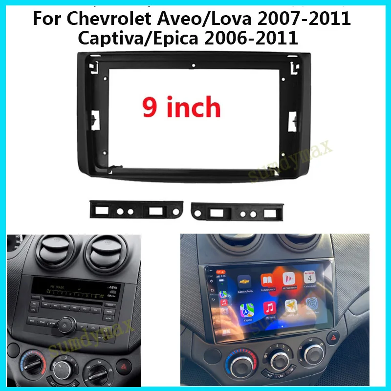 

9" Car Radio Frame Adapter For Chevrolet Aveo Lova Captiva Epica Ravon Nexia R3 Gentra 2006-2010 Android Radio Dask Kit Fascia.