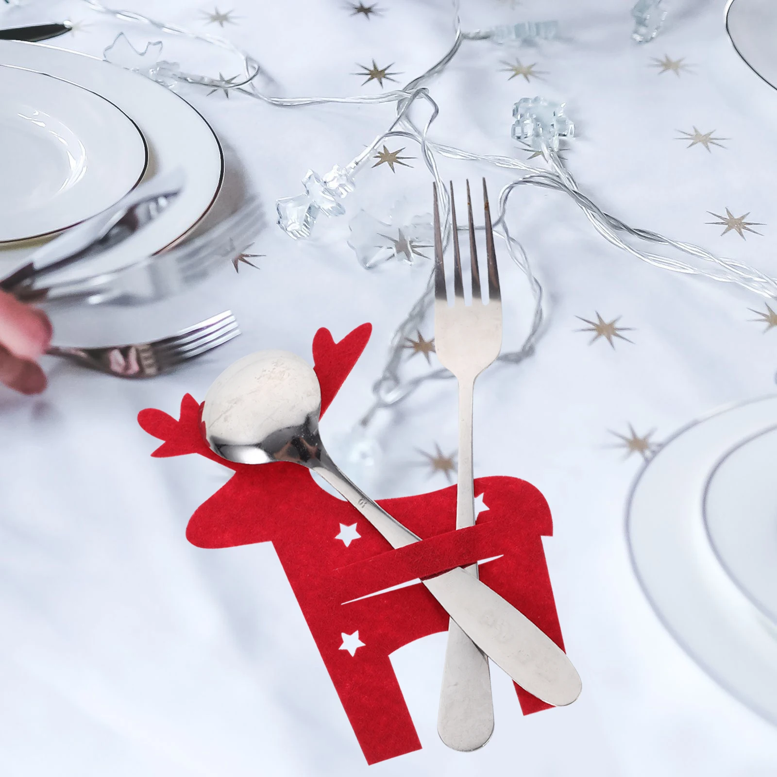 

4 Pcs Elk Cutlery Bag Adorable Bags Tableware Utensil Holder Pouch Friendsgiving Festival Popularity