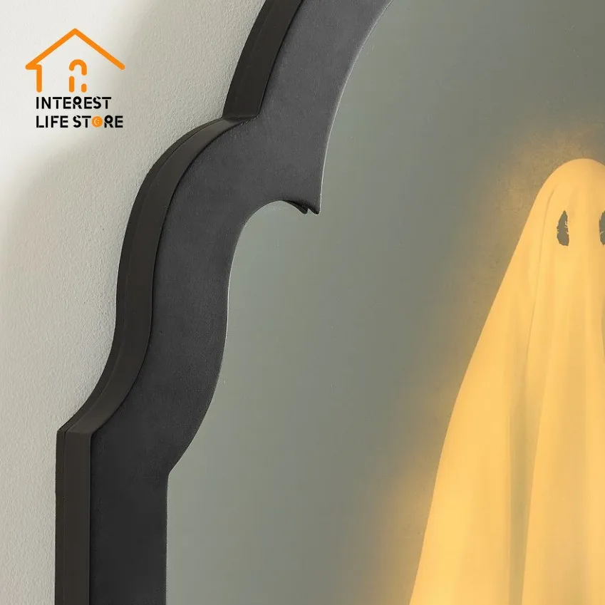 جديد حار هالوين الهولوغرام شبح مرآة ضوء الليل اكسسوارات المنزل مخيف هالوماس غرفة ديكور مرعب شبح لوازم الحفلات #5