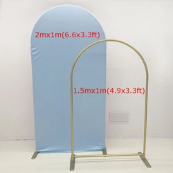 2M Metal Balloon Arch Backdrop Stand Birthday Balloons Party Backdrops Covers Photo Shoot Double-sided Elastic Fabric Background