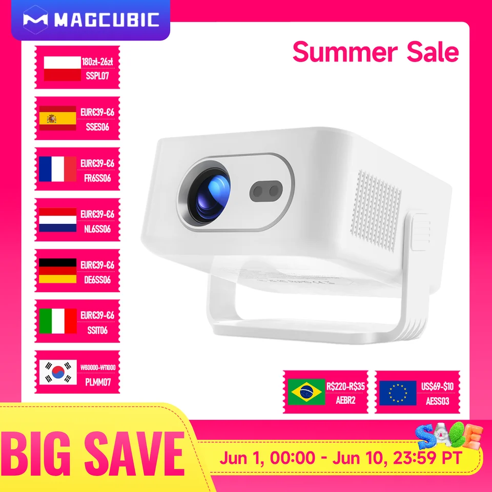 Magcubic Android 14 Auto Focus HY300MAX Portable Projector 400ANSI