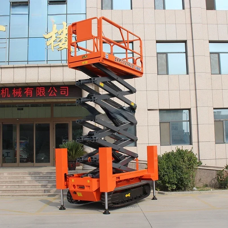 YG Electric 10m Crawler Scissor Lift Platform Table Mobile Hoist Self-propelled Aerial Work Hydraulic Mini Lifting Platform Sale