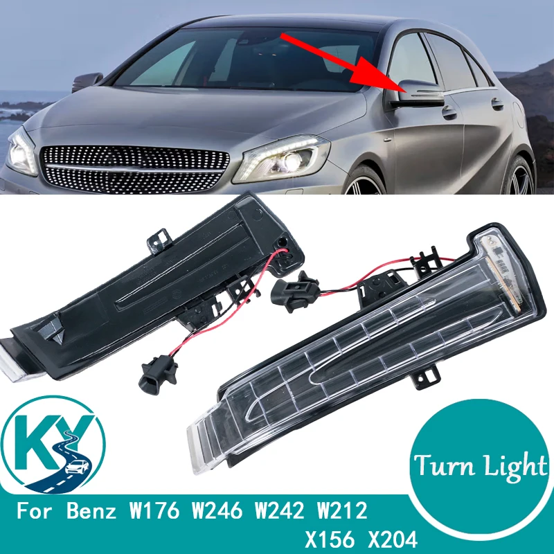 For Mercedes-Benz W221 W212 W204 W176 W246 Rear View Mirror Indicators Turn Signal Light Car Accessories A2129067401 A2129067501 view 2