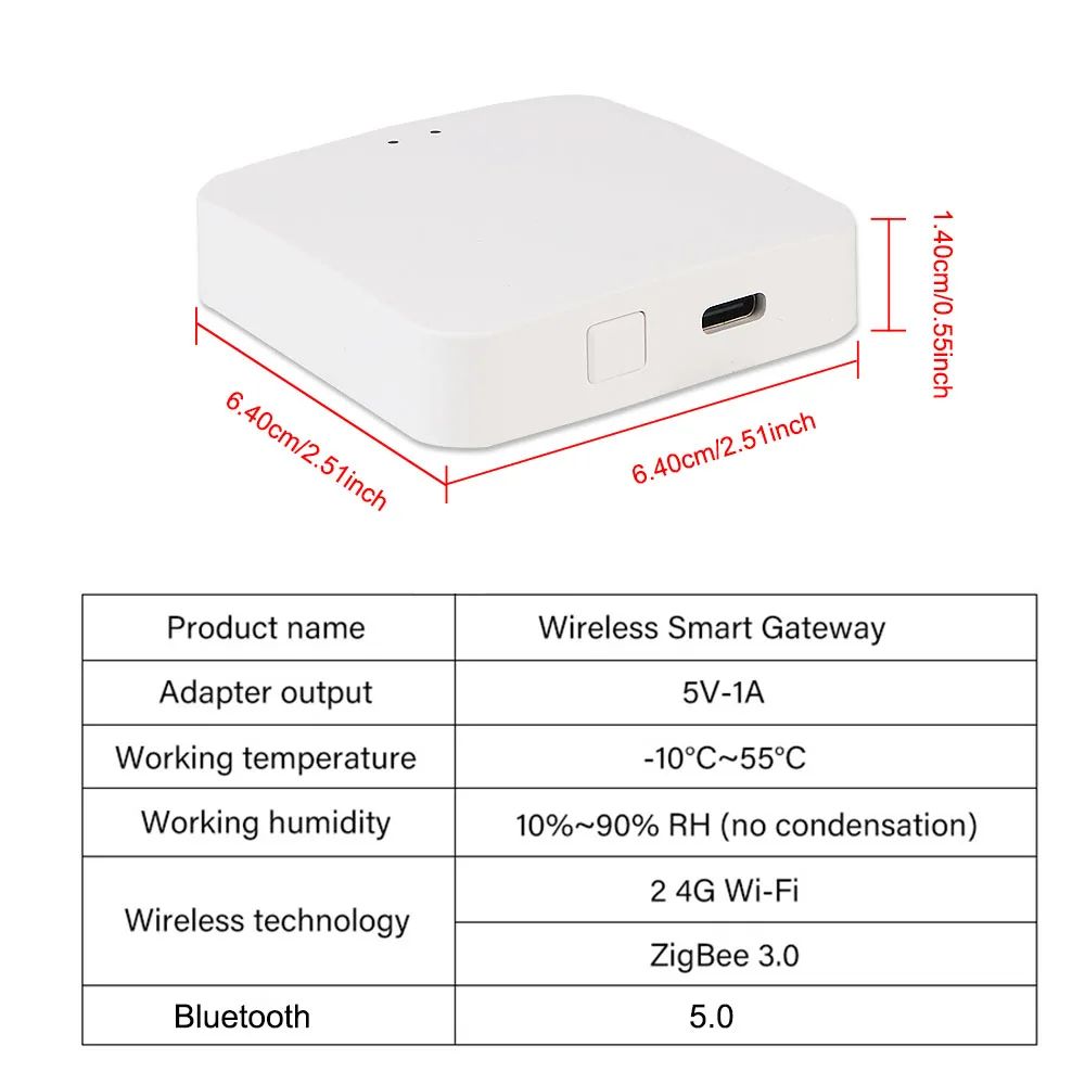 Bluetooth 5.0 Wireless Smart Gateway Hub Multi Mode ZigBee 3.0 2.4G WIFI Tuya 3.0 Remote Controller Intelligent Home Appliances