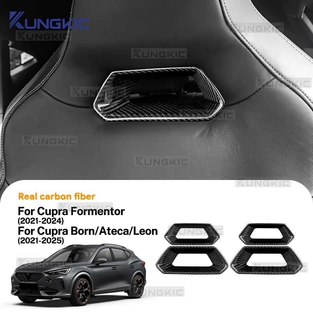

For Cupra Formentor 2021-2024 For Cupra Leon/Cupra Born/Ateca 2020-2025 Real Hard Dry Carbon Fiber Car Seat Frame Interior Trim