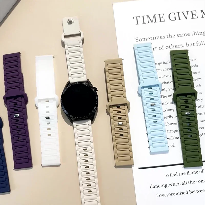 18mm 20mm 22mm Strap for Samsung Galaxy Watch 7 FE 6 5 4 5Pro 6/4Classic Silicone Band for Huawei GT5 Pro 46mm GT4/3Pro Bracelet