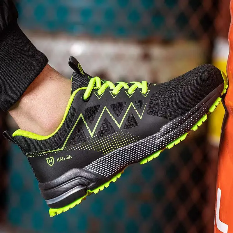 

Men's Steel Toe Safety Shoes, Breathable Work Boots, Fashionable Construction Protective Shoes