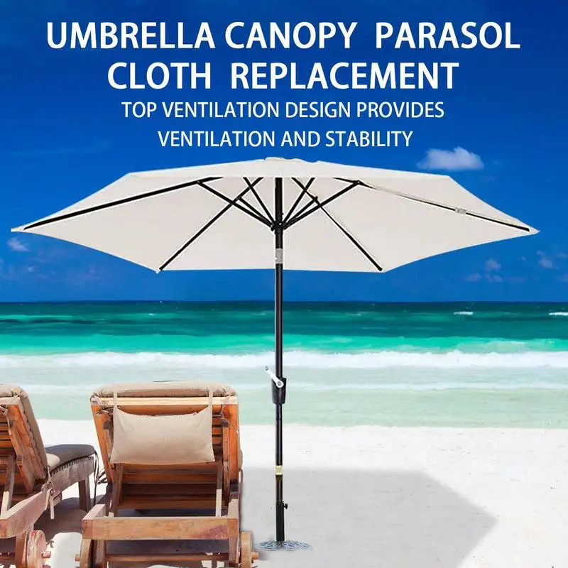 2/3M Parasol Replacement Cloth Without Stand Parasol Umbrella Cover Waterproof Sunshade Cloth Canopy Patio Garden Cover