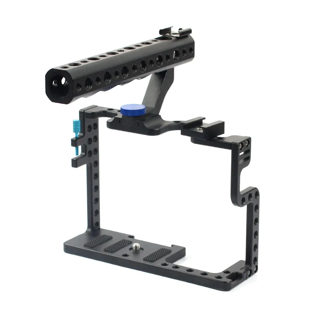 Kamera Käfig für Panasonic Lumix GH5 / GH5s Schutzhülle Spiegellose System Cam Montage Halterung Aluminium mit Top Griff Grip – Detail 6
