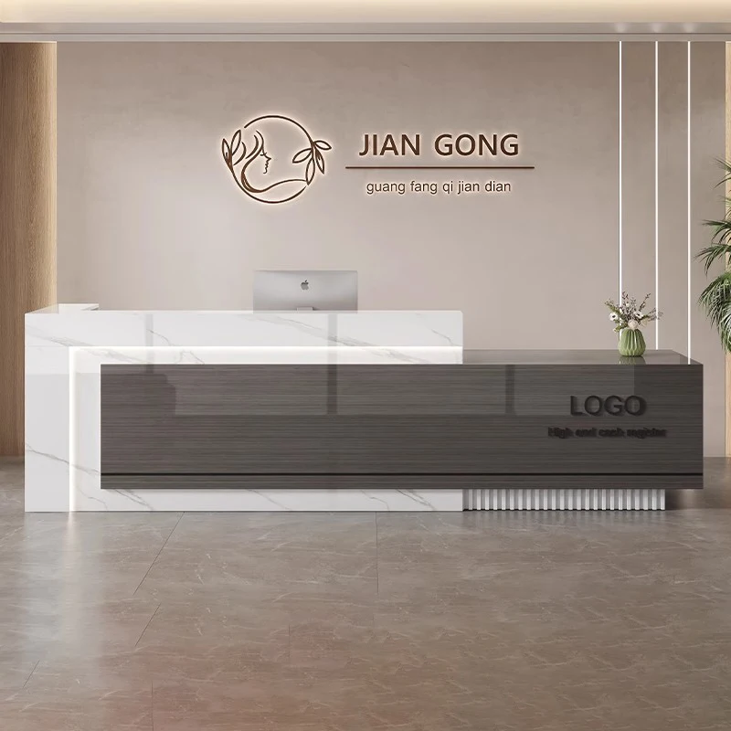 

Simple Beauty Reception Desk Salon Cashier Professional Modern reception counter Luxury bancone per negozio Office Furniture