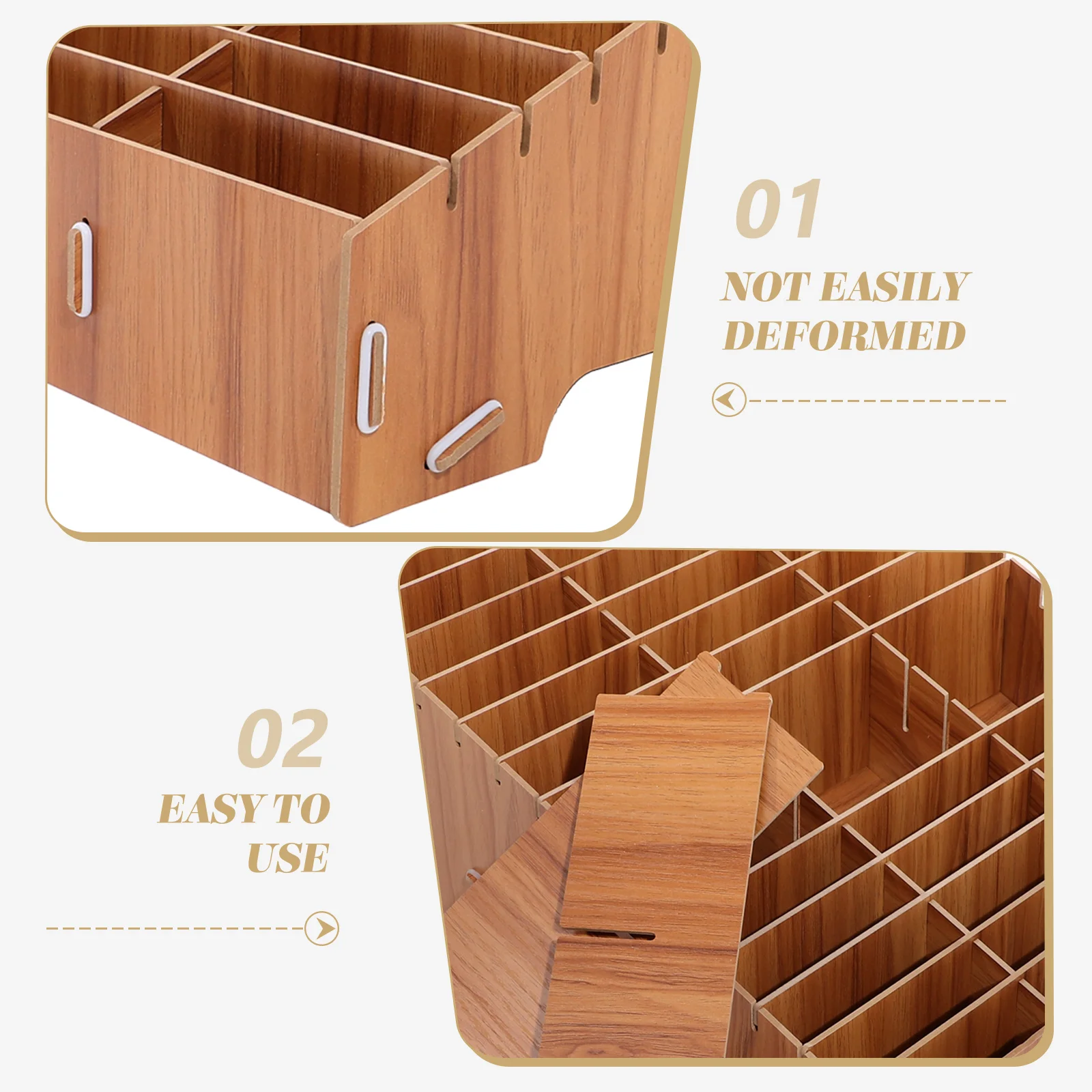 

Wooden Storage Box Large Capacity Desk Organizer Tape Versatile Phone Holder Classroom Cell Teacher