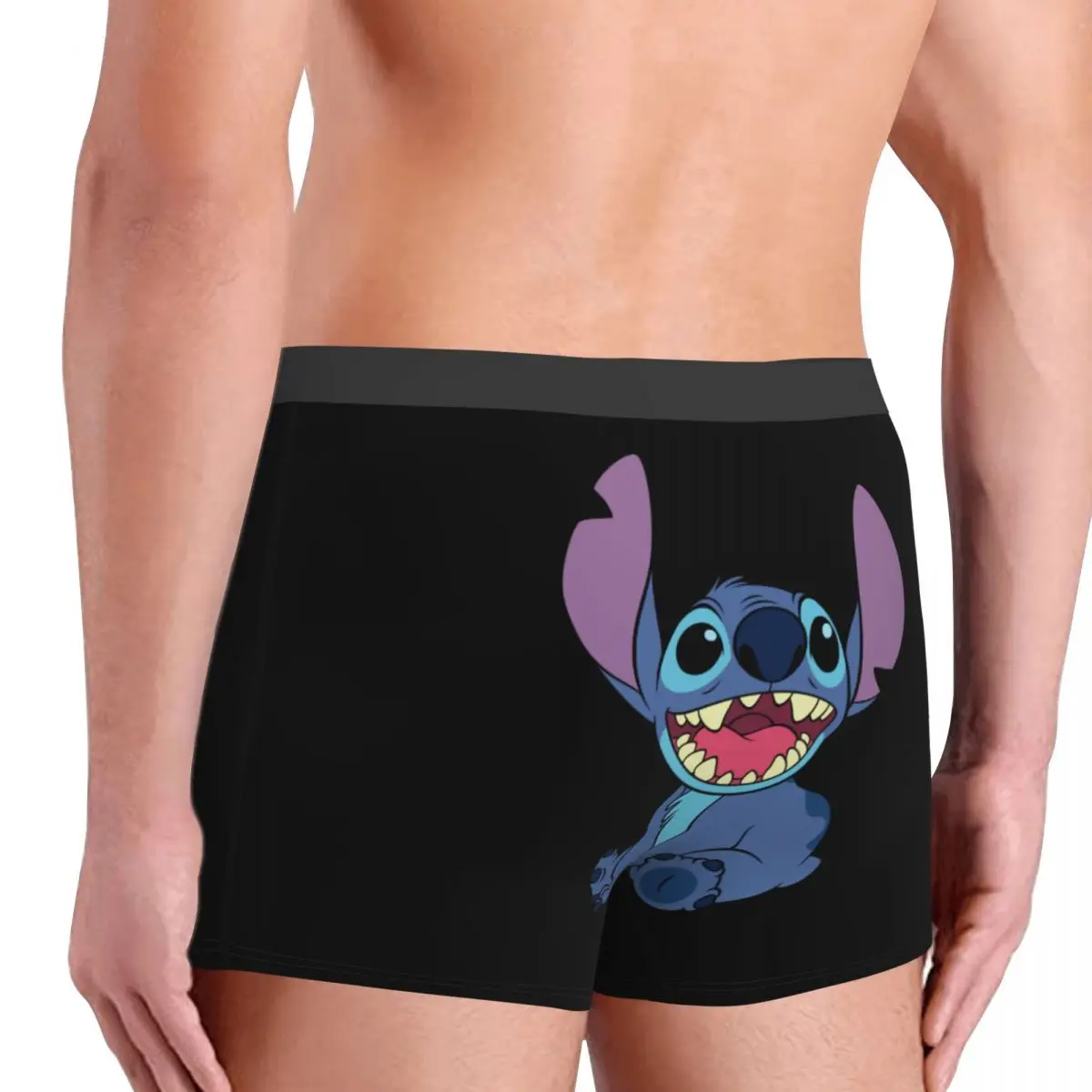 Custom Cute Stitch Underwear Men Stretch Kawaii Boxer Briefs Shorts Panties Soft Underpants For Male