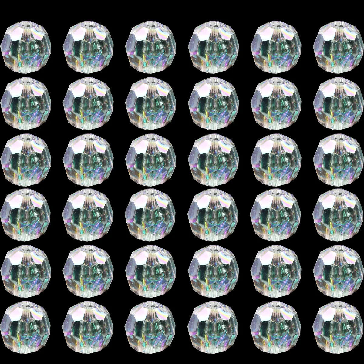 50-200pcs/Lot 6 8 10mm Faceted Round Acrylic White Color Transparent Spacer Loose Beads For Jewelry Making Bracelet Neckalce DIY