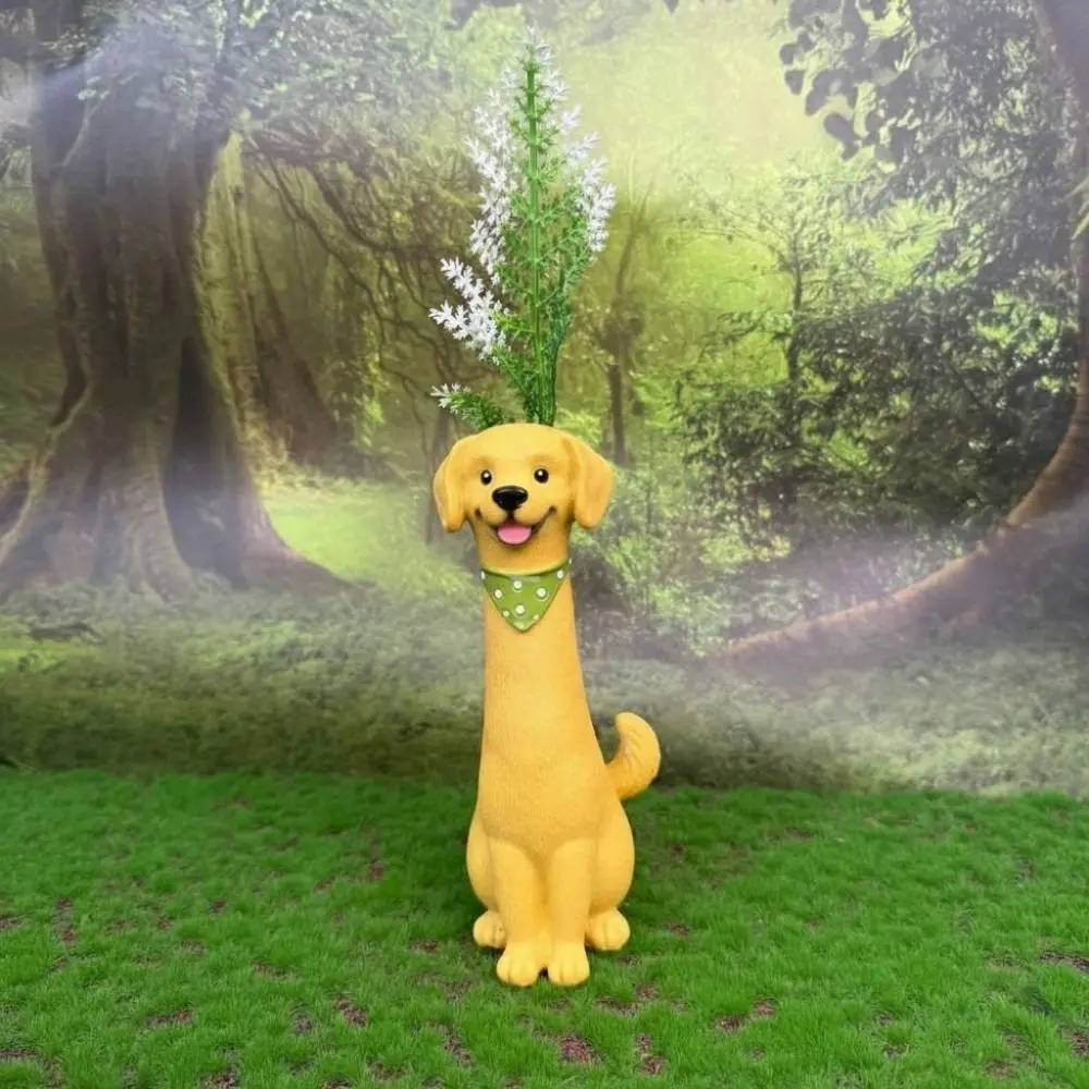 Poodle/Siberian Husky Shape Quirky Dog Vase Cute Cartoon Style Funny Handcrafted Quirky Corgi Dog Vase Synthetic Resins