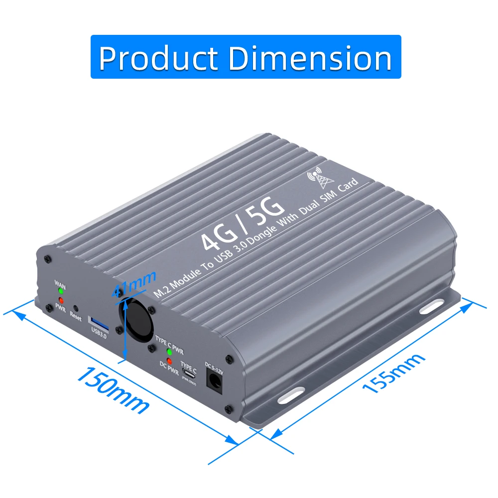 Imagem -05 - Módulo Ngff para Usb 3.0 Adaptador com Ventilador Duplo Cooler Slot para Cartão M.2 Potência Auxiliar 4g 5g