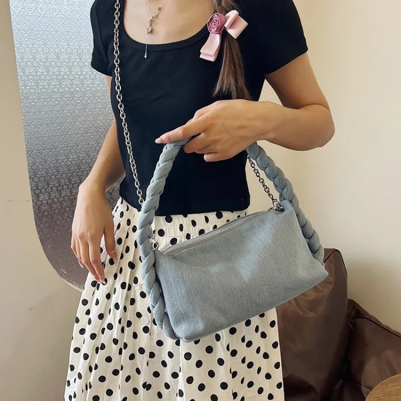 

Women Woven Handbag Summer Beach Tote Bag Lightweight Rattan Material Fashion Picnic Travel Shopping Bag