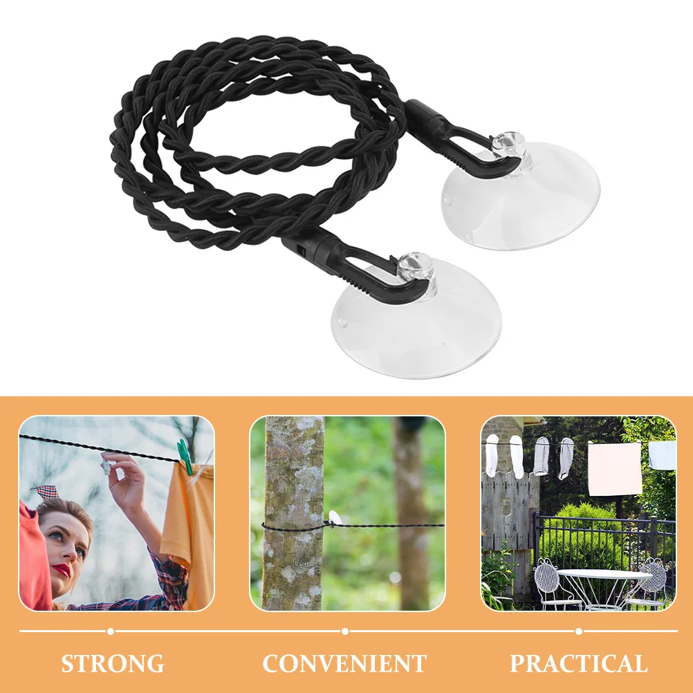 

Strong Suction Cup Clothesline Portable Elastic Clothes Drying Rope Outdoor Travel Camping Laundry Hanging Rope with Lobster