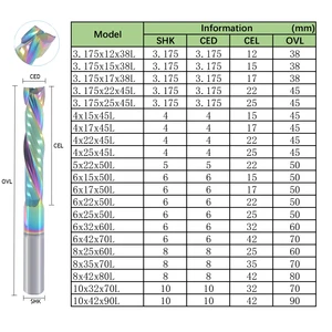 1 pces 3,175/4/5/6/8mm two flutes spiral dlc up & down compression cut Woodwork CNC Wood Router Router 8 Main Sales CNC Router Madeira - №1