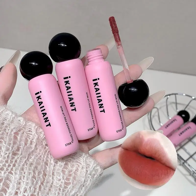 Starry Pink Velvet Matte Lip Mud Lipgloss, seidig glatte Textur, langlebig, einfach aufzutragender Lippenstift