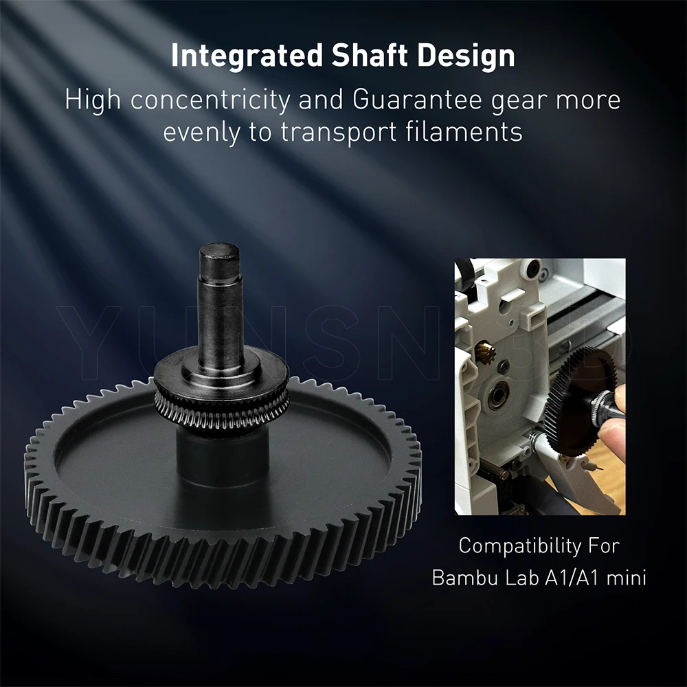 Für Bambu Lab A1 MINI Getriebeset CNC POM Nanobeschichteter gehärteter Stahl Extrusionskopfzahnräder für Bambulab A1 MINI Ersatzteile – Detail 4