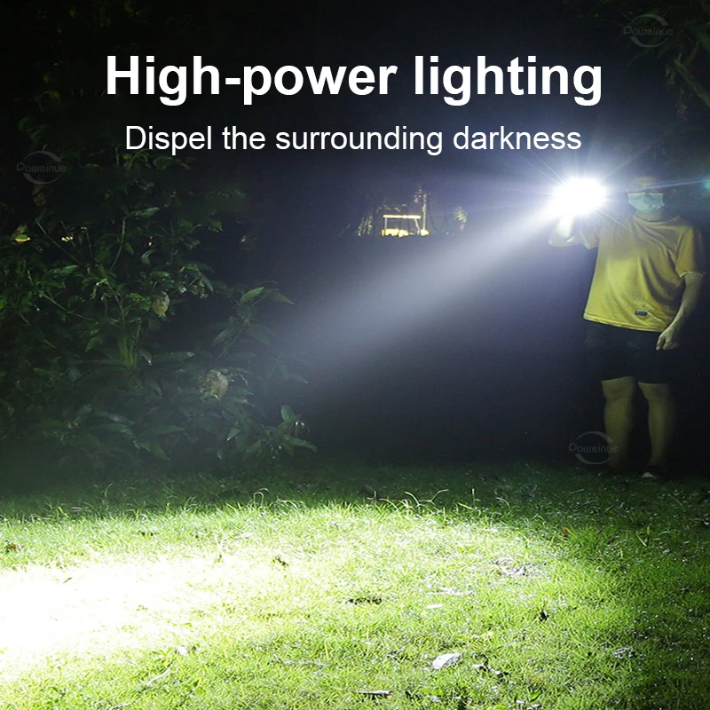 800000LM كشافات خفيفة قوية قابلة للشحن محس حركة المصباح المحمولة الصيد التخييم في الهواء الطلق رئيس الشعلة العمل مصباح يدوي