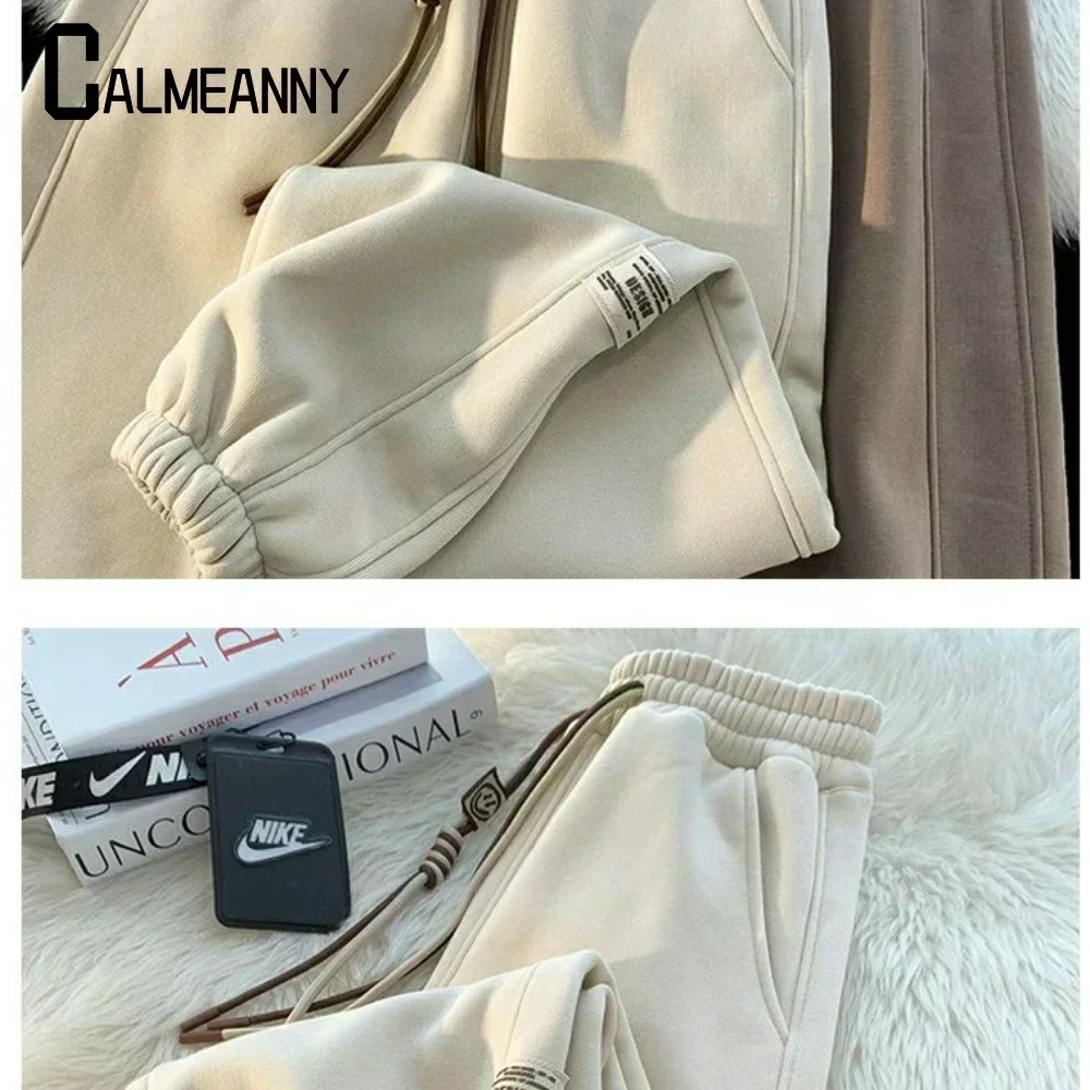 2023 Women Pant Winter  Cashmere Pants Warm Female Casual Pants Harem Pants Lined Fleece Trousers Autumn Sweatpants baggy