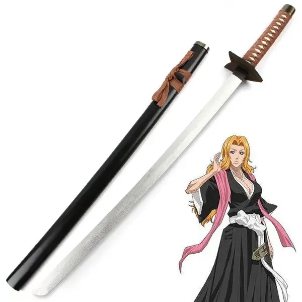 

100cm Cosplay Anime Bleach weapon Matsumoto Rangiku Katana wooden Sword Japan samurai sword Costume party stage show props gift