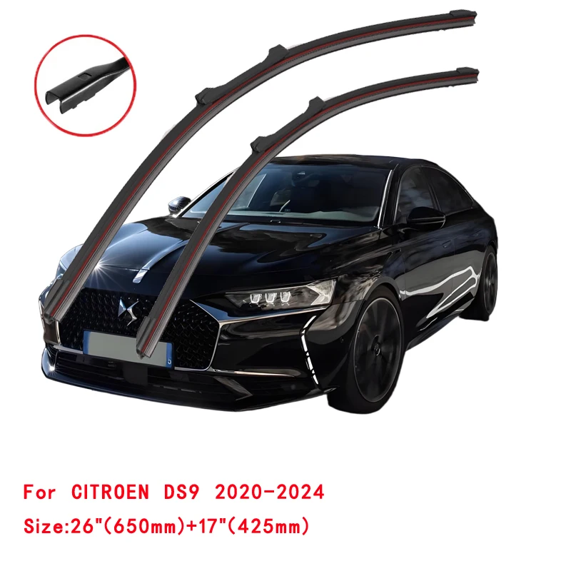 Para CITROEN DS3 DS4 DS7 DS9 DS 3 4 7 9 Crossback 2009-2024 limpiaparabrisas de coche limpiaparabrisas delantero cepillos lavadora