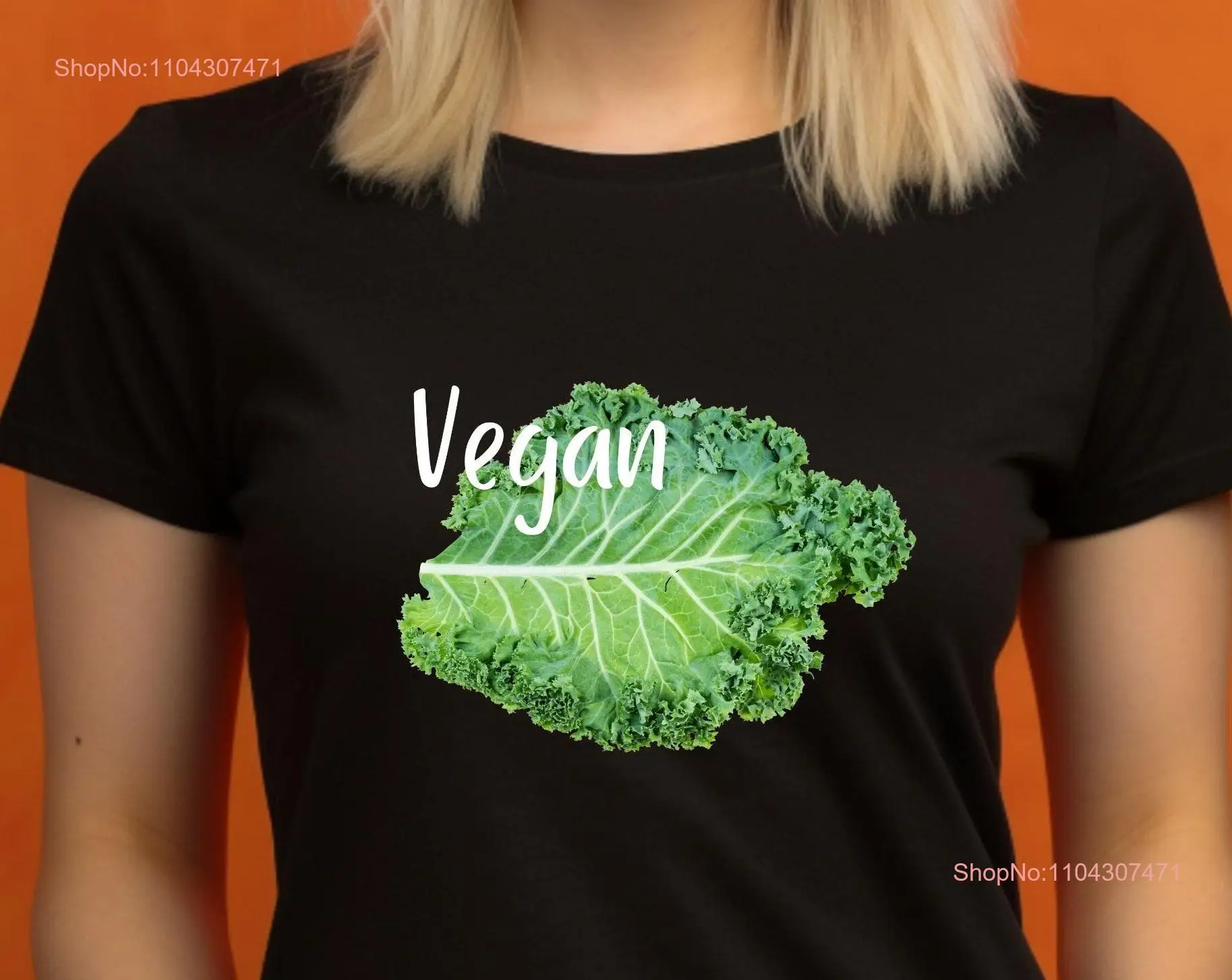 Vegan T Shirt with Kale Leaf Veggie Eat Healthy Eating Foodie Vegetarian Sustainability for Green Life