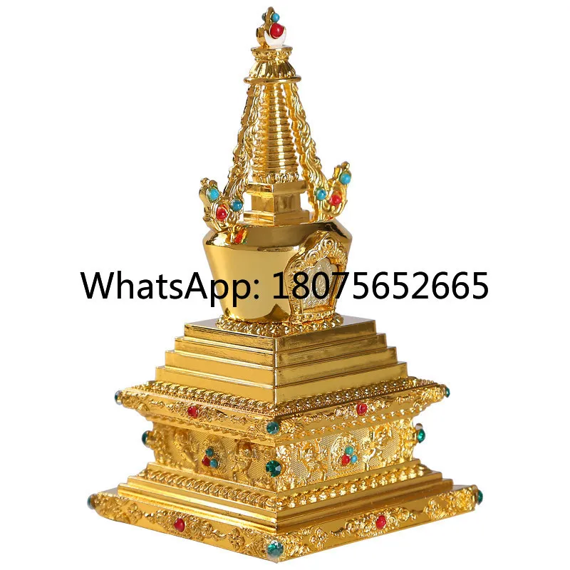 Gilt relic pagoda acrylic crystal pearl pagoda ornament collection