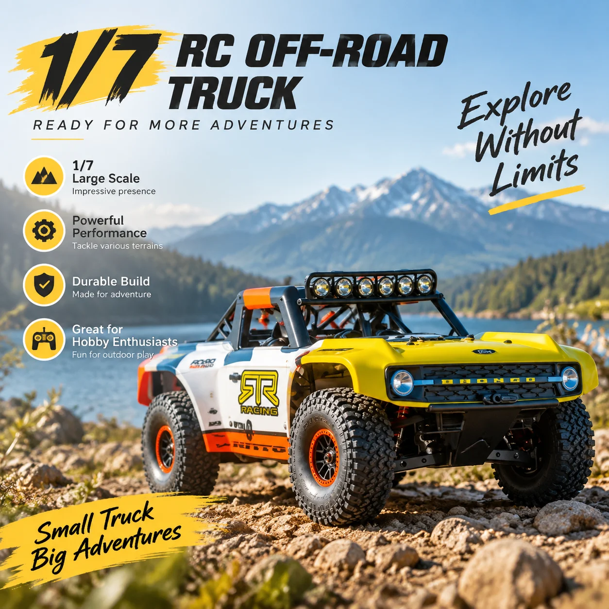 Kids Toys Under 200 - Fms 1/7 Scale Rc Car 4wd
