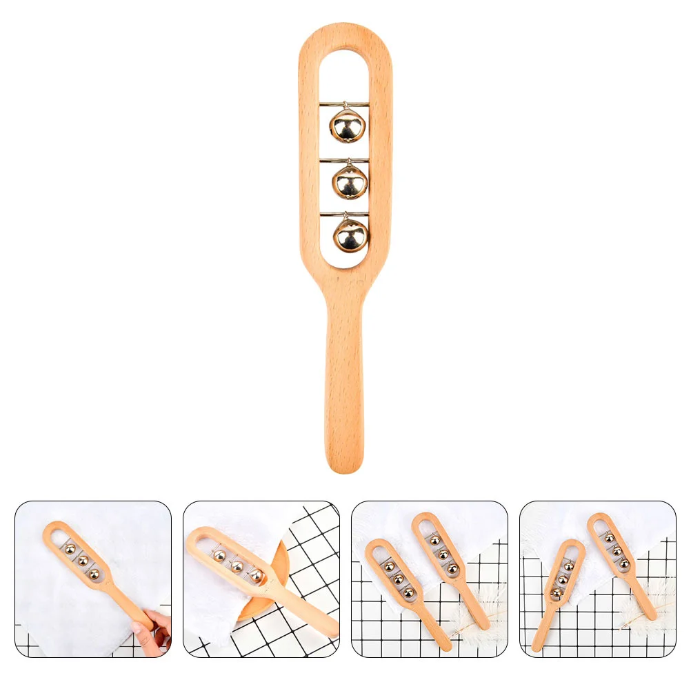 Handheld houten rammelaarbel voor baby's Helder geluid Schudden Spelen Vroeg leren Muziekinstrument Oefening Handoogcoördinatie