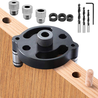 6-10mm Bushing Dowel Jig Kit Self Centering Vertical Drill Guide Locator Woodworking Aluminum Alloy Pocket Hole Puncher