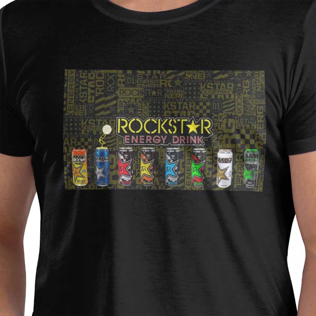 

Rockstar Energy Drink футболка из 100% хлопка, мужские забавные футболки, мужские футболки с круглым вырезом и коротким рукавом, S-6XL