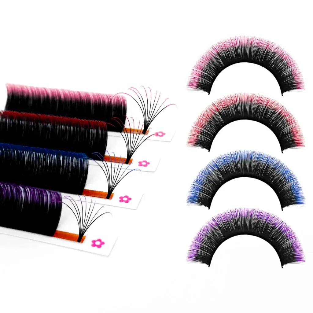 Abonnie Colorful Easy Fanning Fast Fan Blooming Eyelash Extensions Individual Lashes Automatic Flowering Volume Eyelash