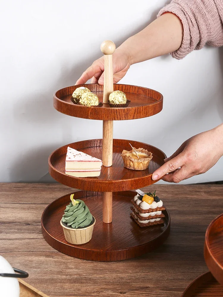 

Wooden dessert table display stand, snack plate, snack fruit multi-layer storage rack, cake fruit ornament, coffee break table