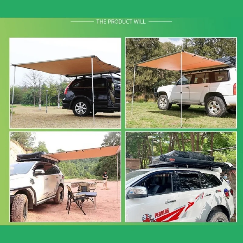 Car Side Canopy Hjumping Outdoor Shelters  Camping   Portable Foldable Hiking Shade  Aluminum Alloy 3-4 People Beach Umbrella