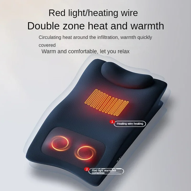 Multifunctional Bed Pillow For Kneading Cervical Neck Shoulders Waist And Abdomen Infrared Light Heating Sleeping Massage Pillow